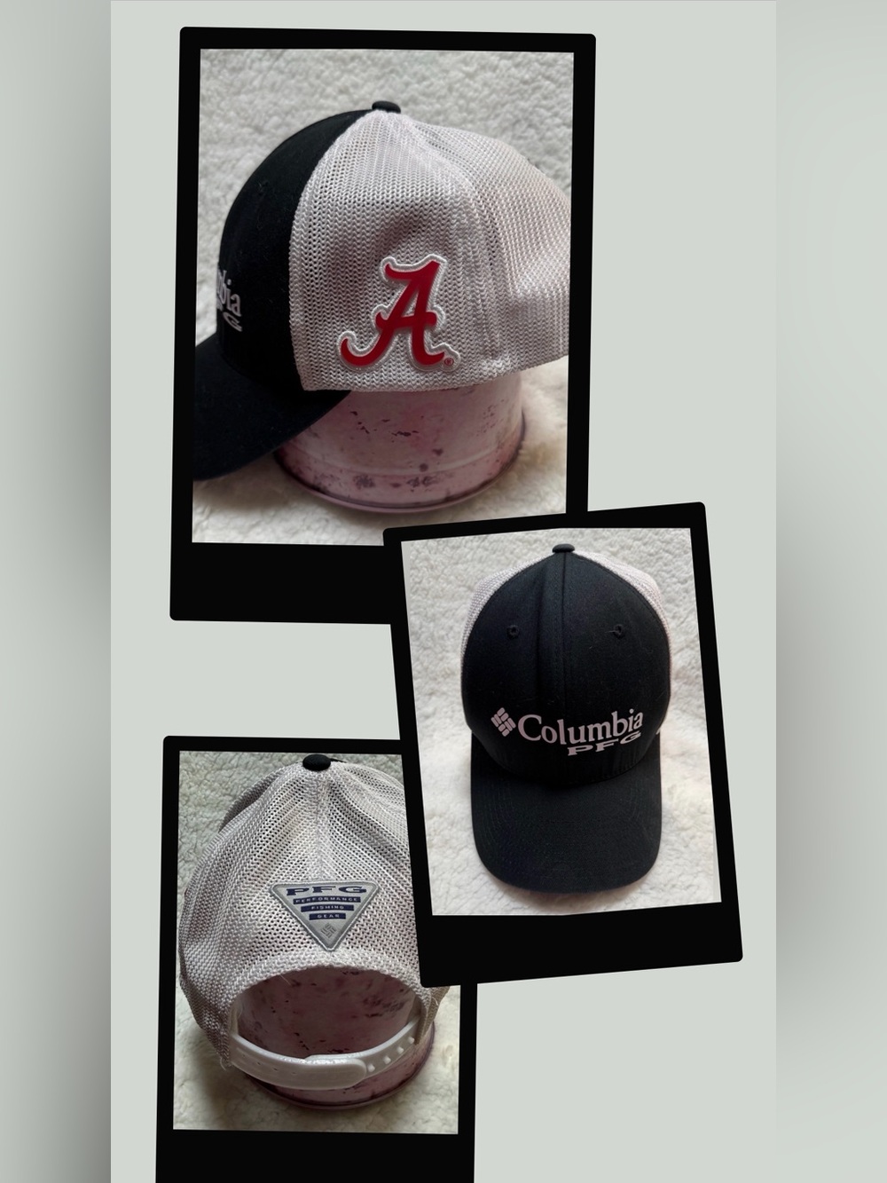 Columbia PFG Men’s Black & White Alabama Crimson Tide Snapback Hat